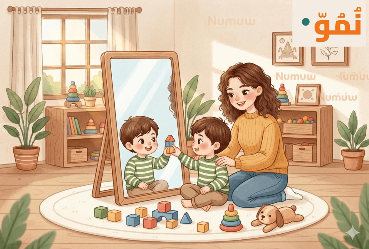 اللعب أمام المرآة