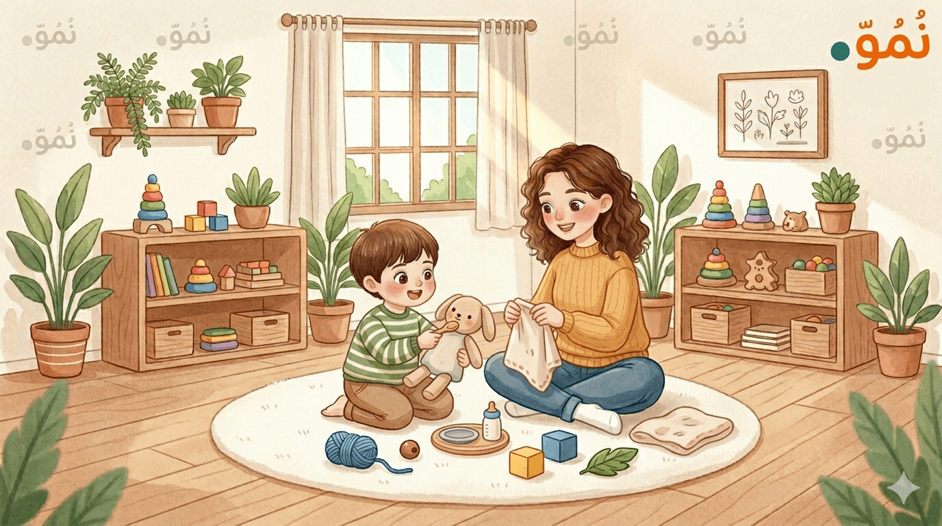 لعب البيبي مع الدمية