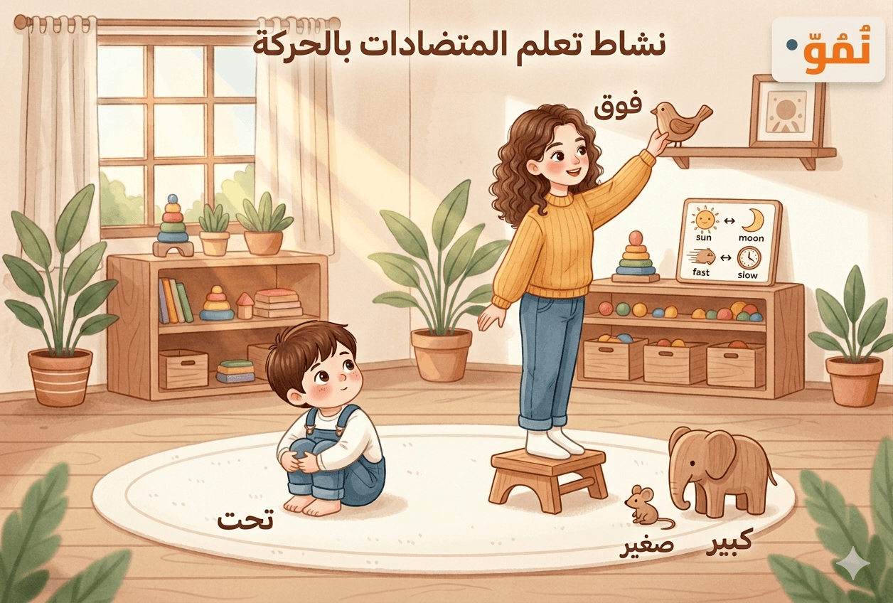 تعلم المتضادات بالحركة